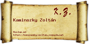 Kaminszky Zoltán névjegykártya